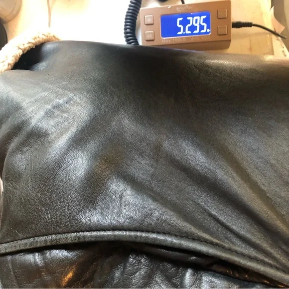 Hugo Boss Black Soft Leather Removeable Sheepskin Collar Bomber Jacket Men's 46 - Picture 16 of 16